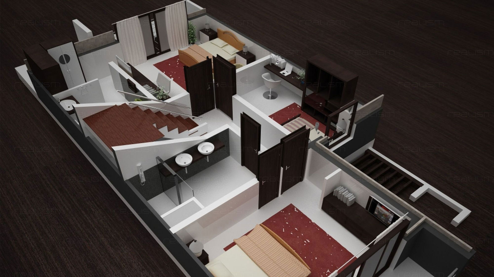 realism 3D Isometric Views 3D Floor House Plans 3D 